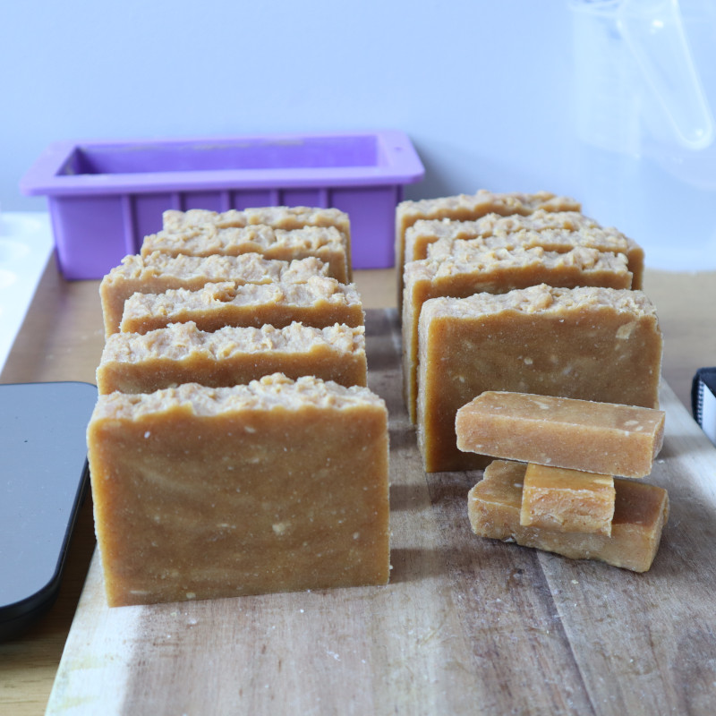 rustic turmeric rectangle bars after cutting